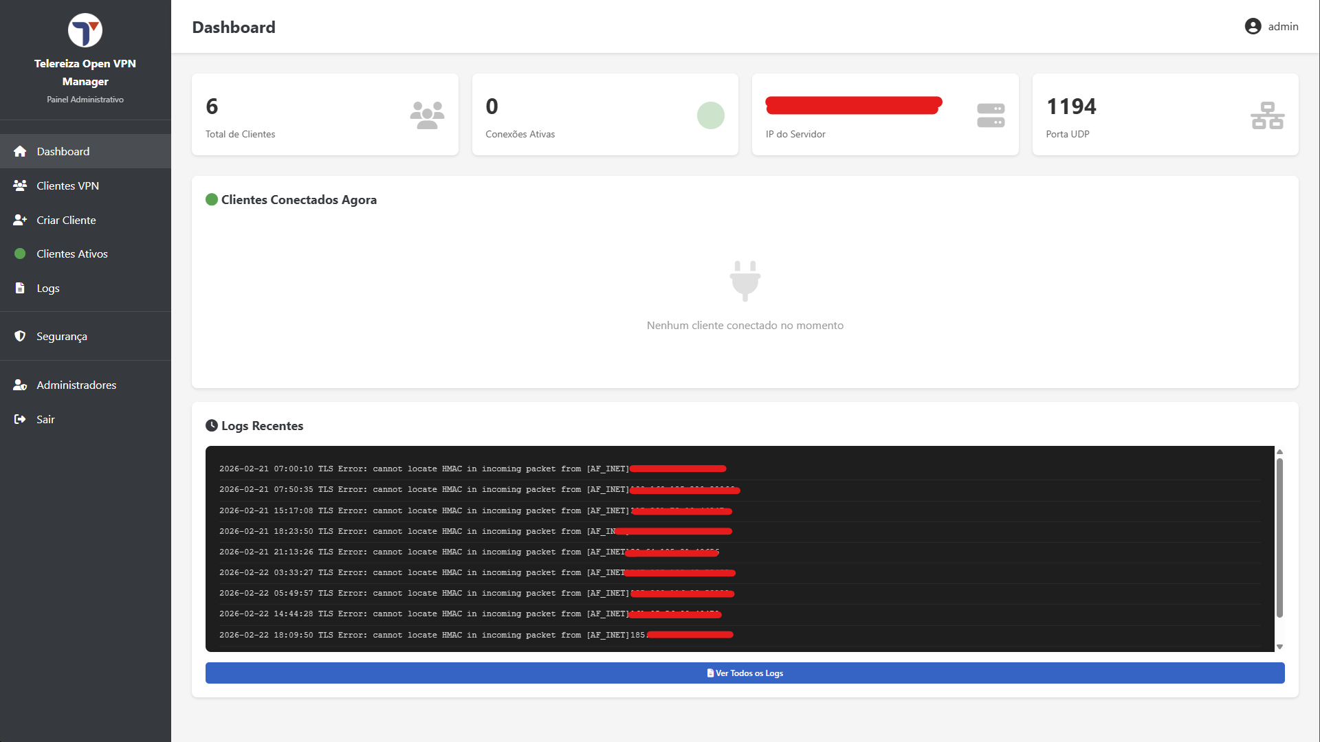 Screenshot do Sistema